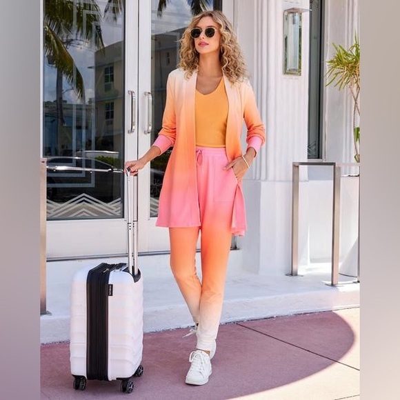 Boston Proper Ombre Pink and Orange Lounge Set  SMALL - Picture 1 of 10